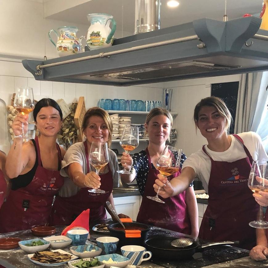Have a cooking lesson with a local chef at the base of Mt. Vesuvius vineyard Price includes cooking lesson + wine